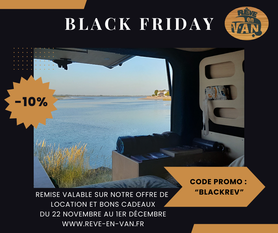 Black Friday pour l'achat de carte cadeaux pour la location d'un van